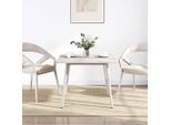 Piano Del Tavolo Bianco 80X80X2,5 Cm Quadrato In Pino Massiccio