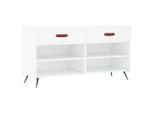 Vidaxl Panca Per Scarpe Bianca 102X35X55 Cm Materiale A Base Di Legno