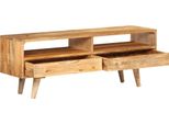 Vidaxl Mobile Tv 110X30X41 Cm In Legno Massiccio Di Mango