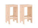 Sgabello Da Bar 2 Pezzi 40X36X75 Cm In Legno Di Pino Massiccio