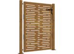 Vidaxl Cancello Da Giardino 105X130 Cm In Acciaio Corten Design Quadrato