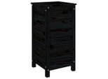 Vidaxl Fioriera Nera 40X40X78 Cm In Legno Di Pino Massiccio