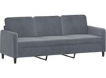 Vidaxl Divano A 3 Posti In Velluto Grigio Scuro 180 Cm
