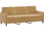 Vidaxl Divano A 3 Posti In Velluto Marrone 180 Cm