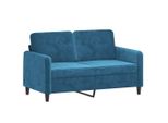 Vidaxl Divano A 2 Posti Blu 120 Cm In Velluto