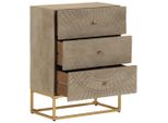 Vidaxl Cassettiera 55X30X76 Cm In Legno Massiccio Di Mango E Ferro