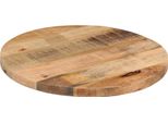 Piano Del Tavolo Ø 60X2,5 Cm Rotondo Legno Di Mango Massiccio Grezzo