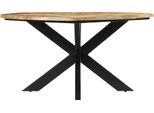 Vidaxl Tavolo Da Pranzo Ø150X76 Cm In Legno Massiccio Di Mango Grezzo