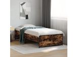 Vidaxl Struttura Letto In Rovere Affumicato 100X200 Cm Materiale A Base Di Legno E Metallo