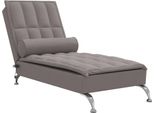 Chaise Longue Da Massaggio Con Cuscino In Tessuto Taupe