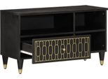 Mobile Tv Vidaxl 80X33X46 Cm In Legno Massiccio Di Mango