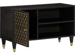 Mobile Tv Vidaxl 80X31,5X46 Cm In Legno Massiccio Di Mango