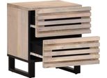 Vidaxl Comodino 40X34X46 Cm Legno Massello Di Mango Sbiancato