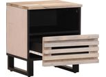 Vidaxl Comodino 40X34X46 Cm Legno Massello Di Mango Sbiancato