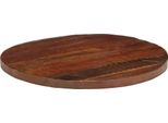 Vidaxl Piano Del Tavolo Ø 70X3,8 Cm Rotondo In Legno Massiccio Antico