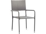 Vidaxl Sedie Da Pranzo Da Giardino 2 Pezzi Impilabili In Polyrattan Grigio