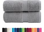 Vidaxl Asciugamani Premium Per Ospiti Solund 2 Pz. Grigio 30X50 Cm 600 G/M²