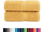 Vidaxl Asciugamani Per Ospiti Premium Solund 2 Pz. Oro 30X50 Cm 600 G/M²