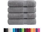 Vidaxl Asciugamani Da Doccia Premium Solund 4 Pz. Grigio 70X140 Cm 600 G/M²