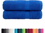 Vidaxl Asciugamani Da Doccia Premium Solund 2 Pz. Blu 70X140 Cm 600 G/M²