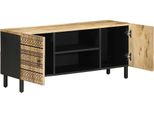 Vidaxl Mobile Tv Nero 105X33,5X46 Cm Legno Di Mango Grezzo