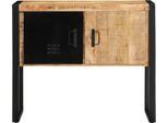 Vidaxl Tavolo Consolle 90X35X75 Cm Legno Massiccio Grezzo Mango