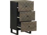 Vidaxl Credenza Nera 40X33X75 Cm In Legno Massiccio Di Mango
