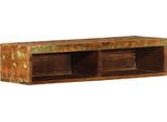 Vidaxl Mobile Tv A Parete 80X30X19 Cm In Legno Massiccio Antico