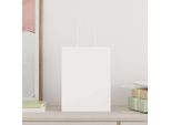 Vidaxl Sacchetti Di Carta 50 Pezzi Con Manici Bianchi 21X11X28 Cm