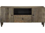 Mobile Tv Vidaxl Grigio Chiaro 105X33,5X46 Cm In Legno Massello Di Mango