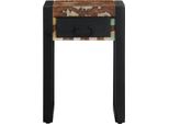 Tavolino Multicolore 35X35X50 Cm Legno Massiccio Antico