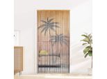 Vidaxl Tenda Per Porta A Insetti Con Stampa Di Palme 100X220 Cm In Bambù