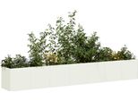 Vidaxl Fioriera Bianca 280X40X40 Cm Acciaio Laminato A Freddo
