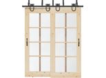 Vidaxl Set Di Ferramenta Per Porte Scorrevoli 183 Cm Acciaio Nero