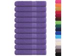 Vidaxl Asciugamani 10 Pezzi Viola 100X200 Cm 360 G/M² 100% Cotone