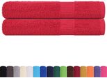 Vidaxl Asciugamani 2 Pz. Rosso 100X200 Cm 360 G/M² 100% Cotone