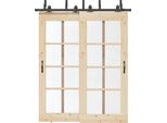 Vidaxl Set Di Ferramenta Per Porte Scorrevoli 183 Cm Acciaio Nero