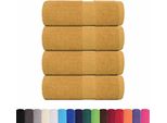 Vidaxl Asciugamani Da Bagno 4 Pezzi Frogn Gold 30X30 Cm 100% Cotone