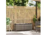 Vidaxl Panca Da Giardino Con Cuscini Grigio 110X30X40,5 Cm In Poly Rattan