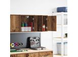 Vidaxl Armadi A Muro Per Garage 2 Pz. Materiale A Base Di Legno Di Recupero
