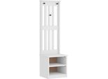 Vidaxl Appendiabiti Sandnes Bianco 45X40X159,5 Cm In Legno Di Pino Massiccio