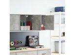 Vidaxl Armadi A Muro Per Garage 2 Pz. Materiale A Base Di Legno Grigio Cemento