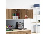 Vidaxl Armadi A Muro Per Garage 2 Pz. Materiale Artigianale In Legno Di Quercia
