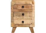 Vidaxl Comodini 2 Pezzi 37X32X50 Cm Legno Massiccio Grezzo Mango
