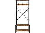 Vidaxl Appendiabiti Multicolore 80X40X190 Cm Legno Vecchio Legno Massiccio