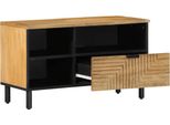 Vidaxl Mobile Tv Marrone 80X33X46 Cm In Legno Massiccio Di Mango