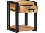 Vidaxl Comodino 40X35X50 Cm Legno Massiccio Grezzo Mango