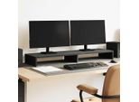 Vidaxl Supporto Per Monitor Nero Look Quercia 100X27X10 Cm Materiale A Base Di Legno