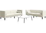 Vidaxl Set Di Divani Chesterfield A 2 Pezzi Con Imbottiture In Velluto Crema
