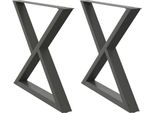 Vidaxl Gambe Del Tavolo Da Pranzo 2 Pezzi Antracite 90X(72-73,3) Cm Acciaio
